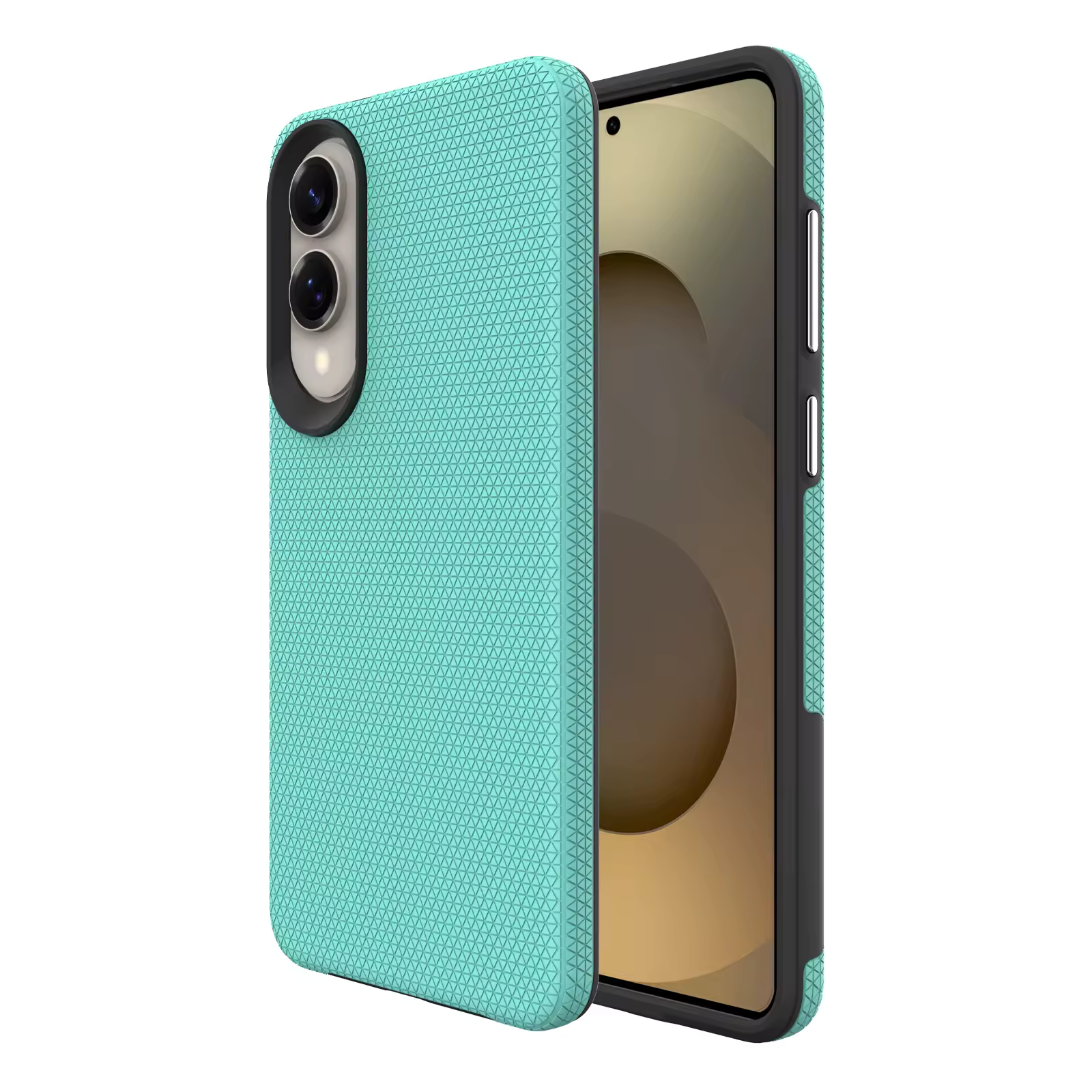Triangle Shockproof Case with Anti Slip Grains for Samsung Galaxy S25 Edge – Teal